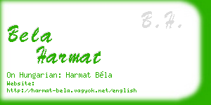 bela harmat business card